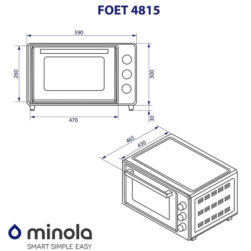 Настольная духовка Minola FOET 4815 WH