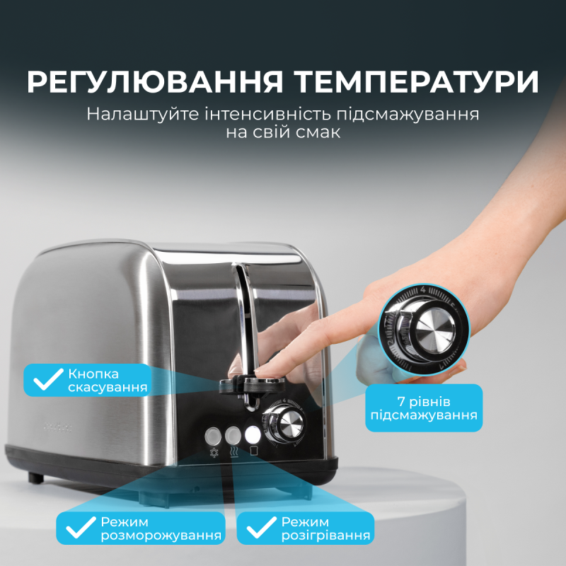 Тостер Cecotec Toast&time 850 Inox Lite (CCTC-04837)