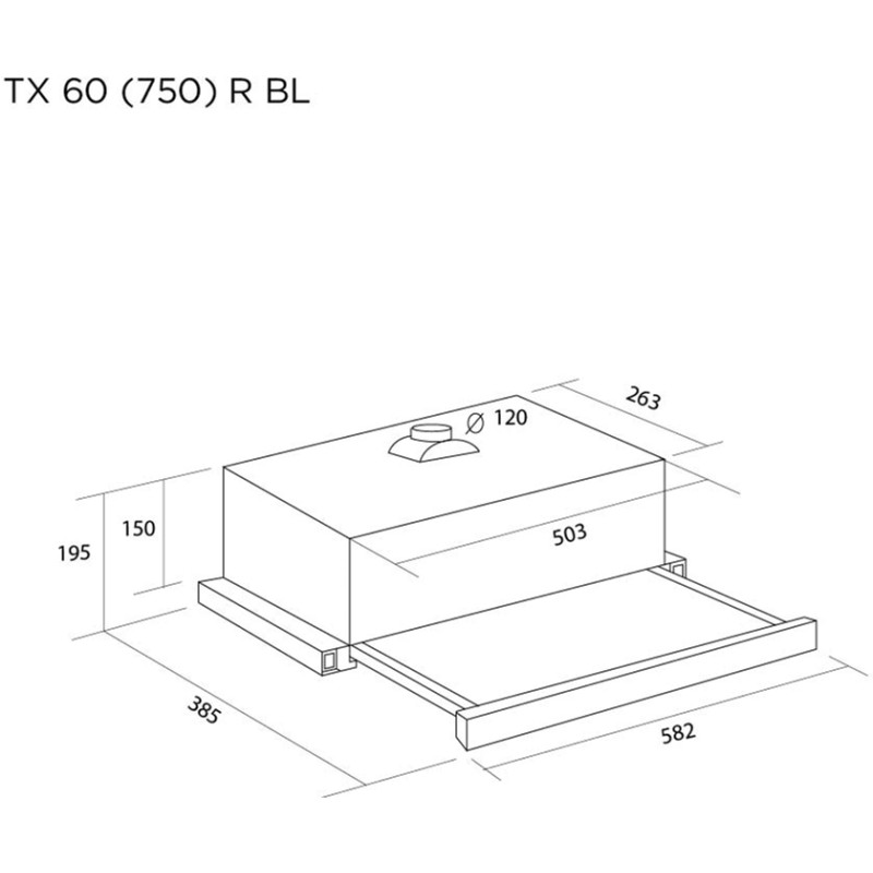 Витяжка Pyramida TX 60 (750) R BL