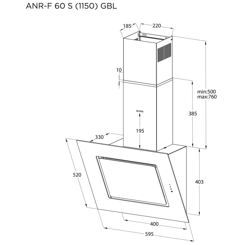 Вытяжка PYRAMIDA ANR-F 60 S (1150) GIV
