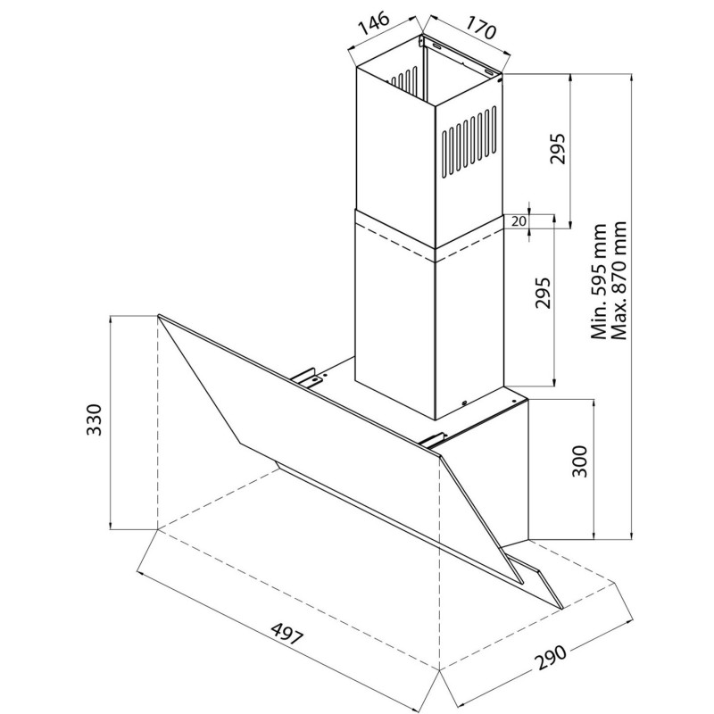Вытяжка PYRAMIDA AGW 50 PB GBL