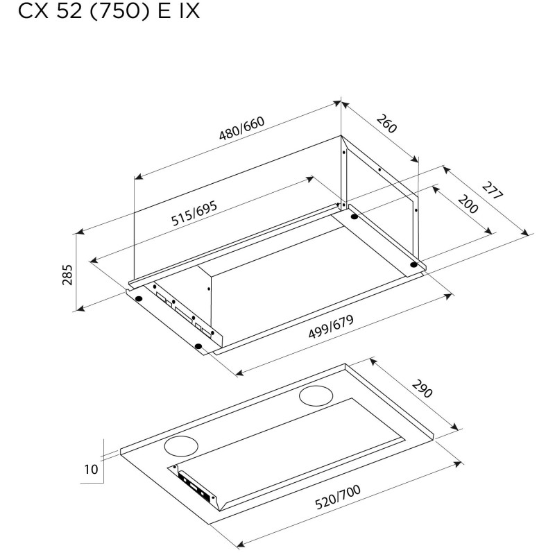 Вытяжка PYRAMIDA CX 52 (750) E IX