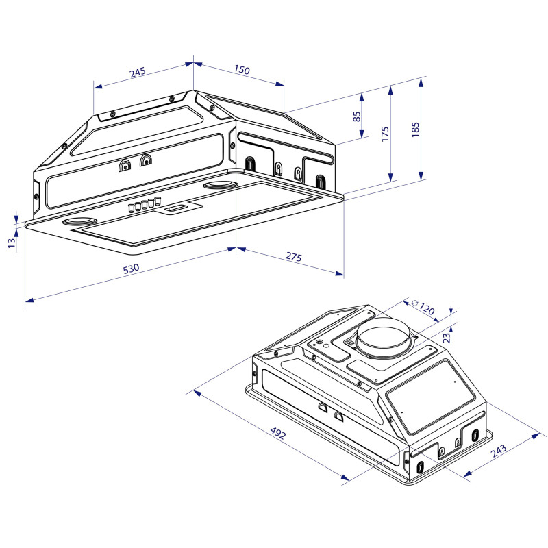 Вытяжка Minola HBI 5262 BL GLASS 700 LED
