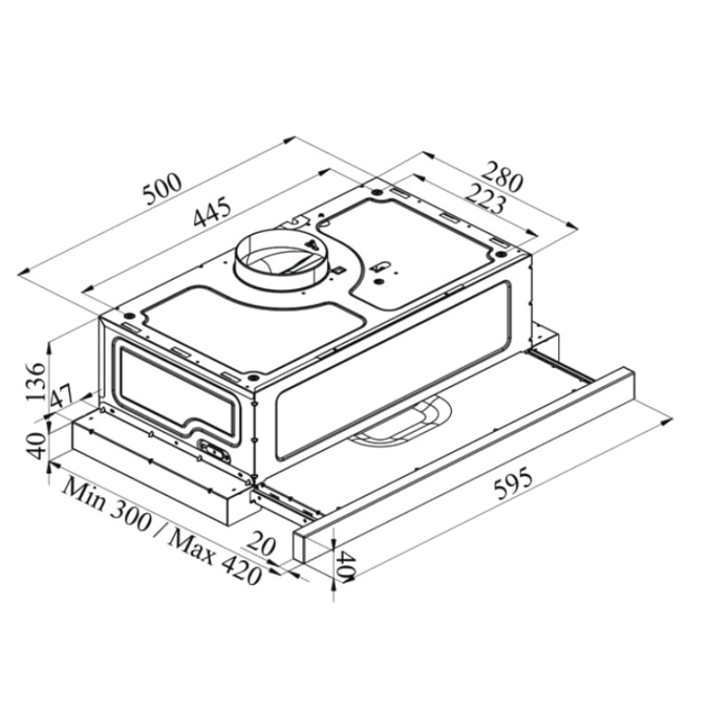 Витяжка Ardesto HT-F700MBL