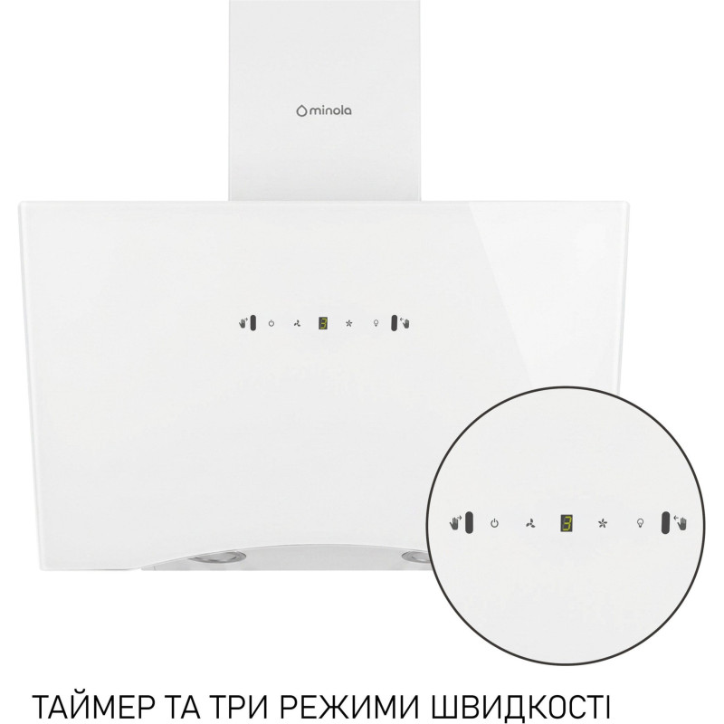 Вытяжка Minola HVS 6812 WH 1200 LED