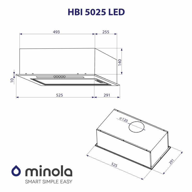 Вытяжка Minola HBI 5025 BL LED
