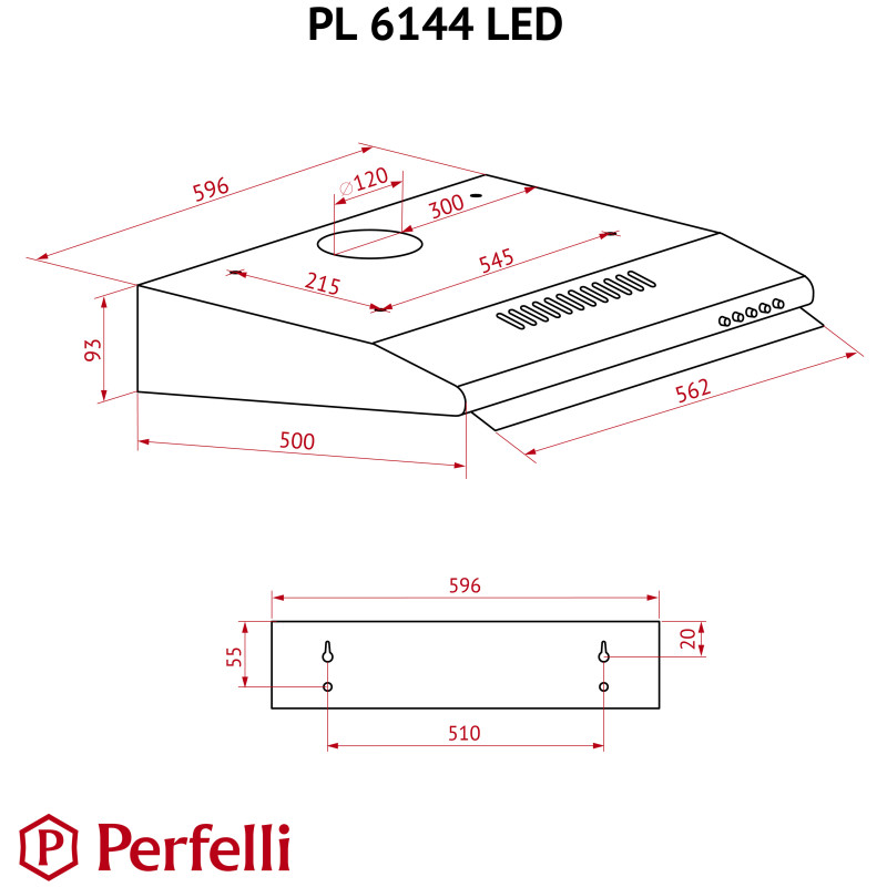 Вытяжка PERFELLI PL 6144 BR LED