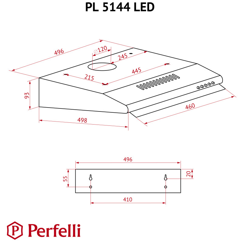 Вытяжка Perfelli PL 5144 Dark BR LED