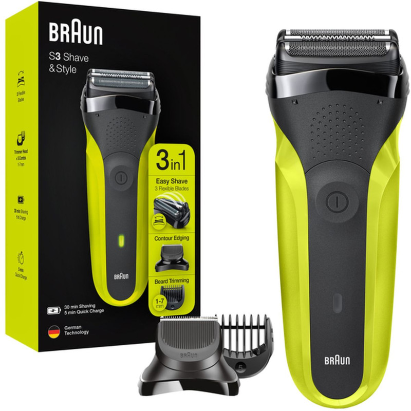 Электробритва BRAUN 300BT Series 3 black/green