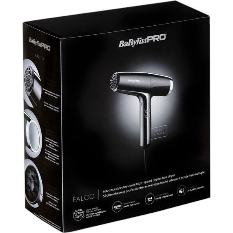 Фен Babyliss Pro Falco Black&Silver BAB8550BE