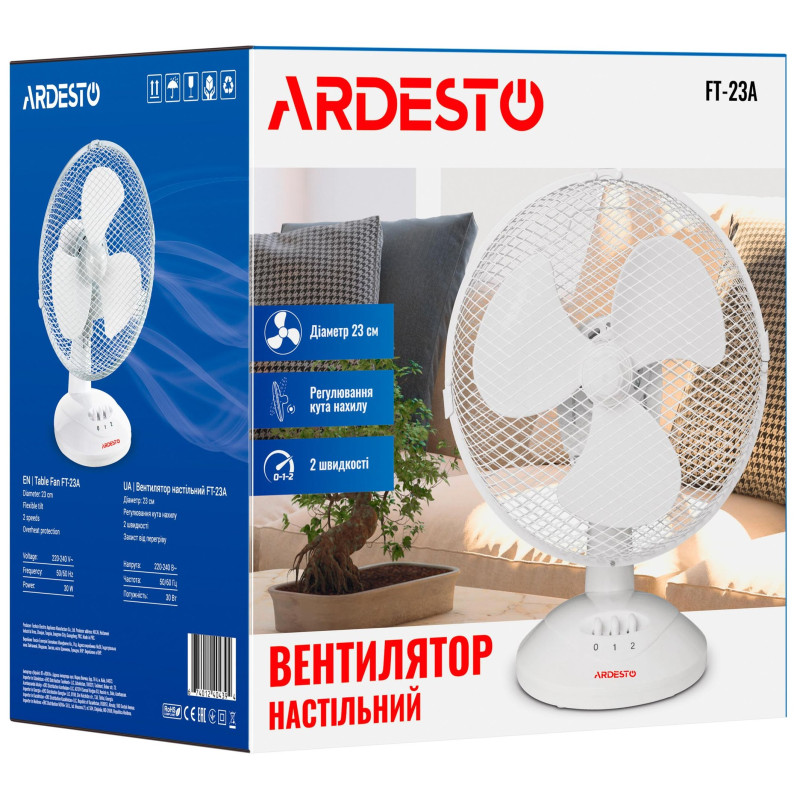 Вентилятор настольный Ardesto FT 23 A