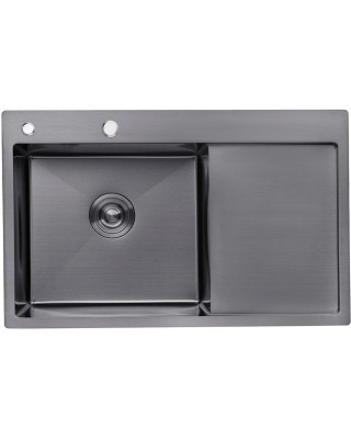 Кухонная мойка Kroner KRP Schwarze - 7849LHM PVD (3.0/1.0 мм)