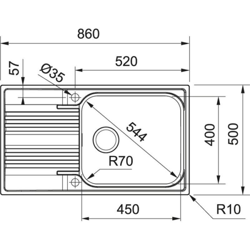 Кухонна мийка Franke Smart SRX 611-86 XL нержавіюча сталь 101.0456.705