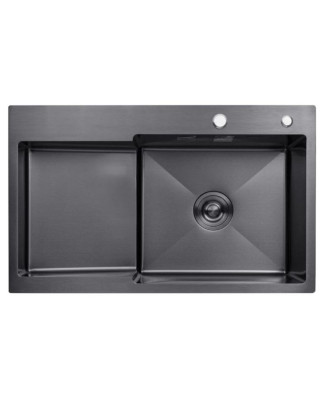 Кухонная мойка Kroner KRP Schwarze - 7848RHM PVD (3.0/1.0 мм)