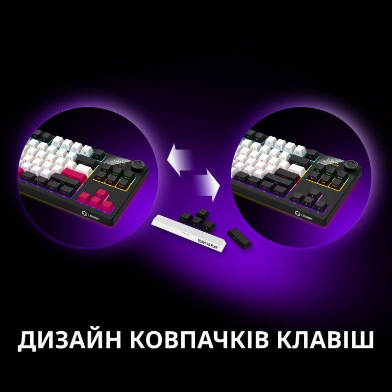 Клавіатура Lorgar KBP70TKLW Wireless TKL Mechanical Pro UA Black/Red (LRG-KBP70TKLW-BK-US)