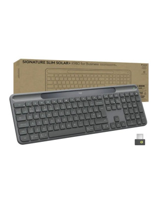 Клавиатура Logitech Slim Solar+ for Business Wireless/Bluetooth Graphite (920-013779)