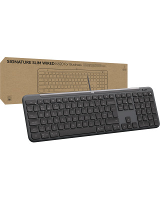 Клавиатура LOGITECH Signature Slim K620 Wired Keyboard for Business -GRAPHITE (920-013333)