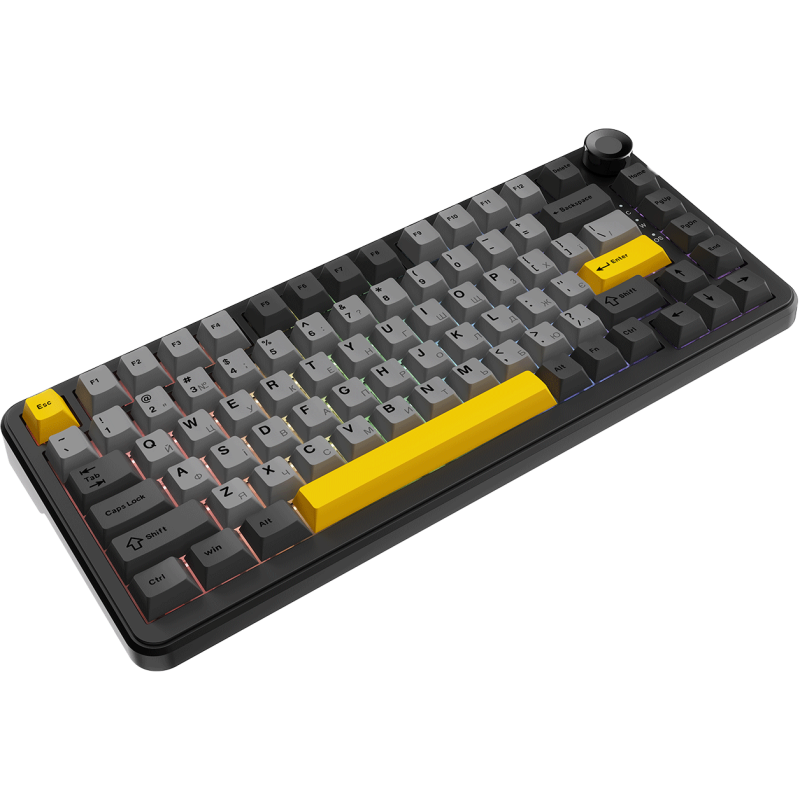 Клавиатура Ajazz AK820 MAX Magnetic switches Black Gray Yellow RGB (AK820MAX-WM-BGY)
