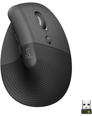 Мышка Logitech Lift Vertical Ergonomic Wireless/Bluetooth for Business Graphite (910-006494)