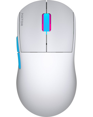 Мышка HATOR Quasar 2 PRO wireless (HTM561WC) white/cyan