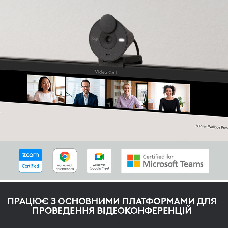 Вебкамера Logitech Brio 300 Graphite (960-001436)