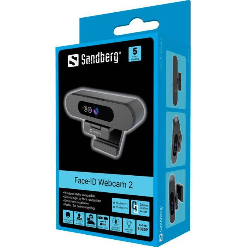 Веб-камера Sandberg Face -ID 2 HD 1080p Windows Hello USB-C/USB2.0 (134-40)
