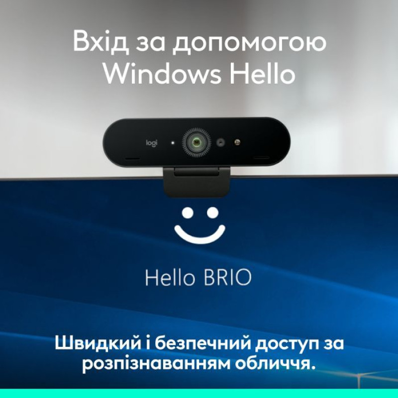 Вебкамера Logitech Brio 4K Ultra HD Graphite (960-001718)