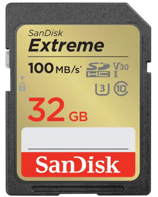 Карта пам'яті SanDisk SD 32GB C10 UHS-I U3 R100/W60MB/s Extreme V30 (SDSDXVT-032G-GNCIN)