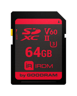 Карта памяти GoodRAM 64Gb IRDM SDXC V60 UHS-II U3 (IR-S6B0-0640R11)