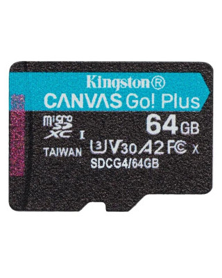 Карта памяти Kingston MicroSDXC  64GB UHS-I/U3 Class 10 Canvas Go! Plus R200/W200MB/s (SDCG4/64GBSP)