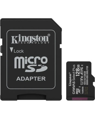 Карта памяти Kingston 128GB microSDXC class 10 UHS-I U3 V30 A1 Canvas Select Plus (SDCS3/128GB)