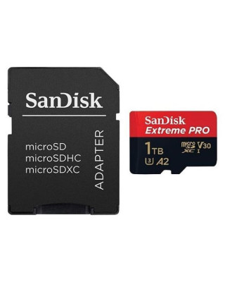 Карта памяти SanDisk 1 TB microSDXC UHS-I U3 Extreme Pro+SD Adapter (SDSQXCD-1T00-GN6MA)