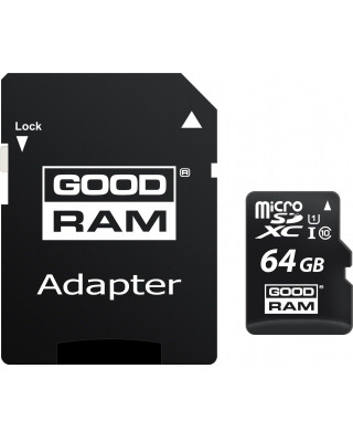 Карта памяти Goodram MicroSDXC 64GB UHS-I Class 10 + SD-adapter (M1AA-0640R12)