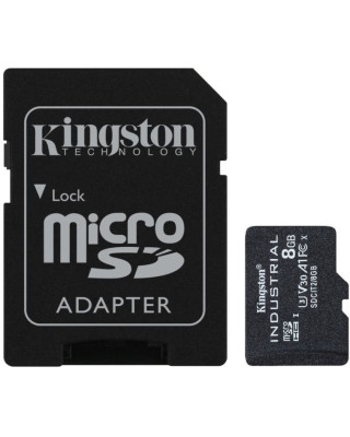 Карта пам'яті Kingston Industrial microSDHC 8GB UHS-I U3 V30 + SD-адаптер (SDCIT2/8GB)