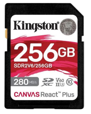 Карта памяти Kingston 256 GB SDXC Canvas React Plus UHS-II U3 V60 Class 10 (SDR2V6/256GB)