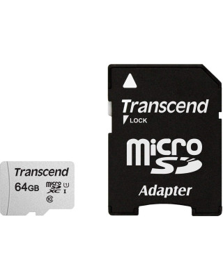 Карта памяти Transcend 64GB microSDXC class 10 UHS-I U1 (TS64GUSD300S-A)