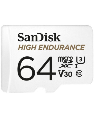 Карта памяти SanDisk 64GB microSDXC class 10 UHS-I U3 V30 High Endurance (SDSQQNR-064G-GN6IA)