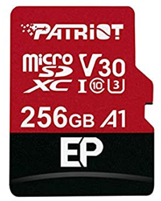Карта памяти Patriot microSDXC EP Series 256GB Class 10 UHS-I (U3) V30 A1 + SD-адаптер (PEF256GEP31MCX)