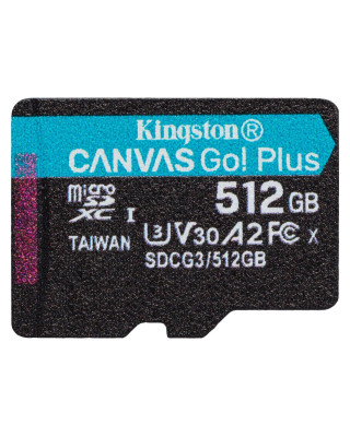 Карта памяти Kingston MicroSDXC  512GB UHS-I/U3 Class 10 Canvas Go! Plus R200/W160MB/s (SDCG4/512GBSP)