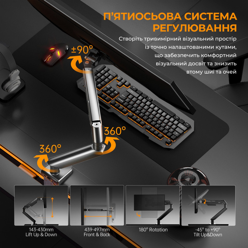 Кронштейн Anda Seat Stealth II 17''-32'' White (AD-W-A6D-1S-FW)