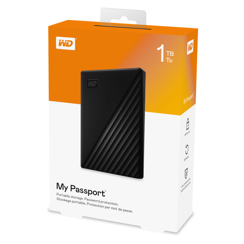 Внешний жесткий диск WD My Passport 1 TB Black (WDBYVG0010BBK-WESN)