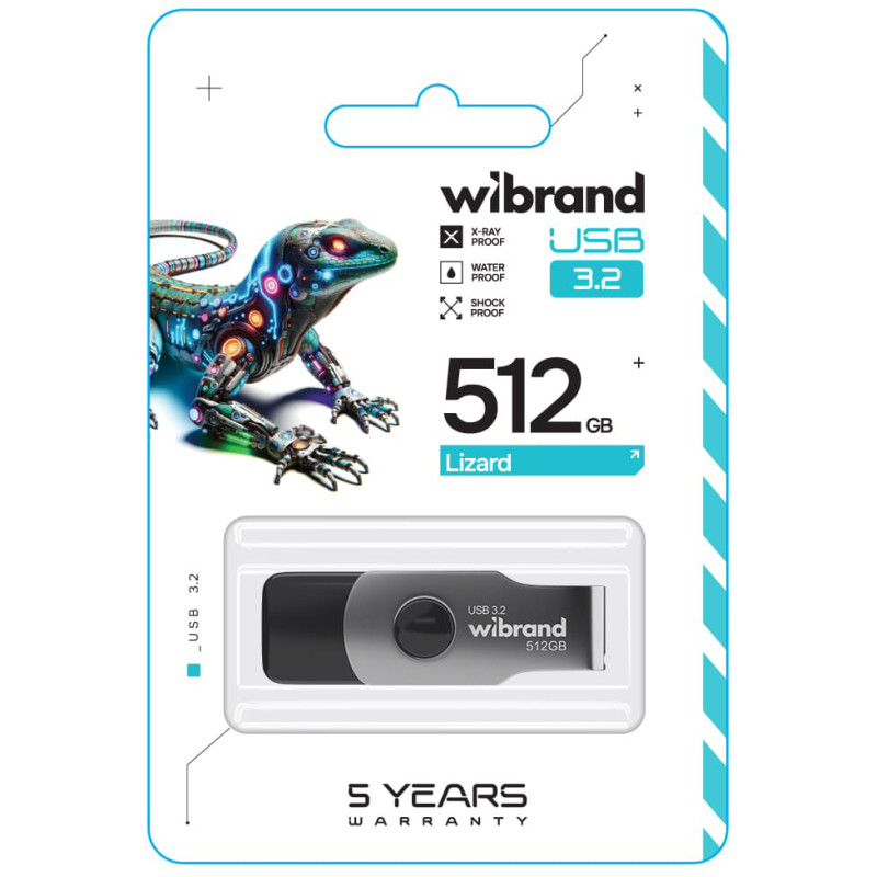 USB флешка Wibrand 512GB Lizard Black USB 3.2 (WI3.2/LI512P9B)