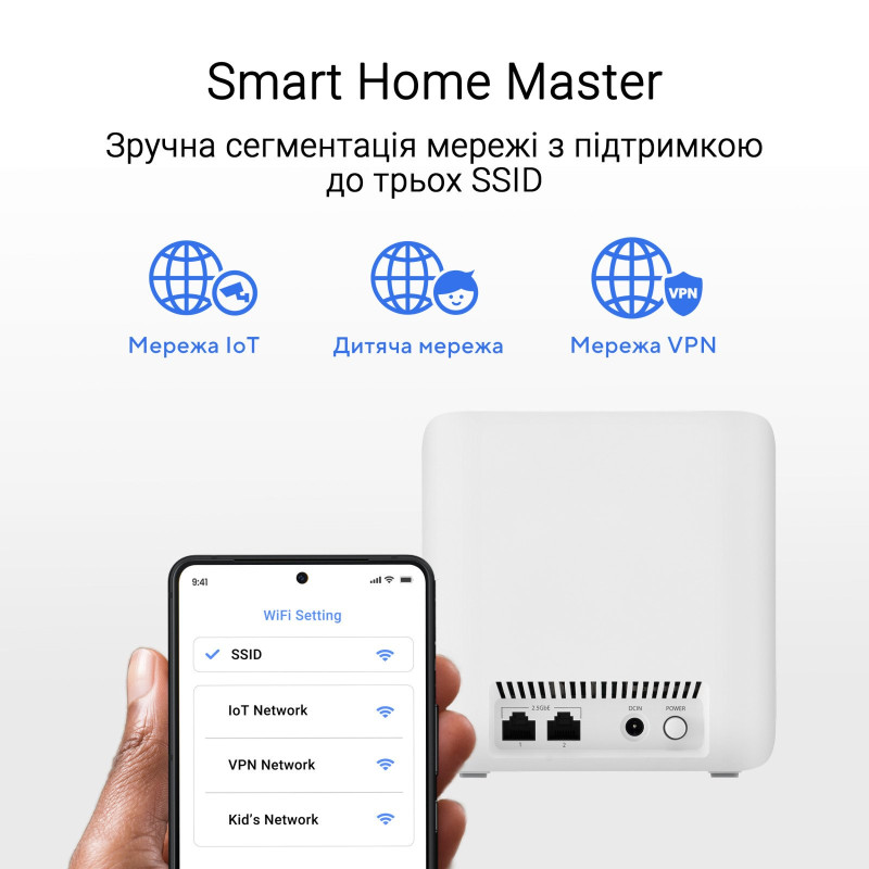 Wi-Fi Mesh система Asus ZenWiFi BD4 2pk White (90IG0960-MO3C20)