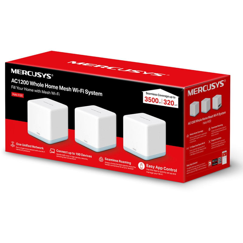Маршрутизатор Mercusys Halo H30 3PK (Halo H30(3-pack))