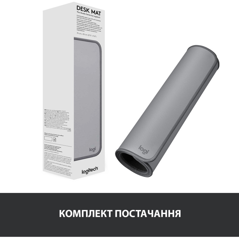 Ігрова поверхня Logitech Desk Mat Studio Series Mid Grey (956-000052)