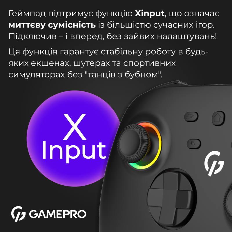 Беспроводной геймпад GamePro с зарядной станцией GPX13BDOC Black