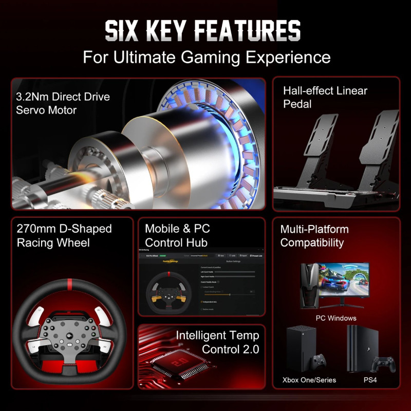 Кермо і педалі PXN V10 Ultra Bundle for PS4/XBOX/Xbox Series X|S/PC (PXN-V10 Ultra EU)