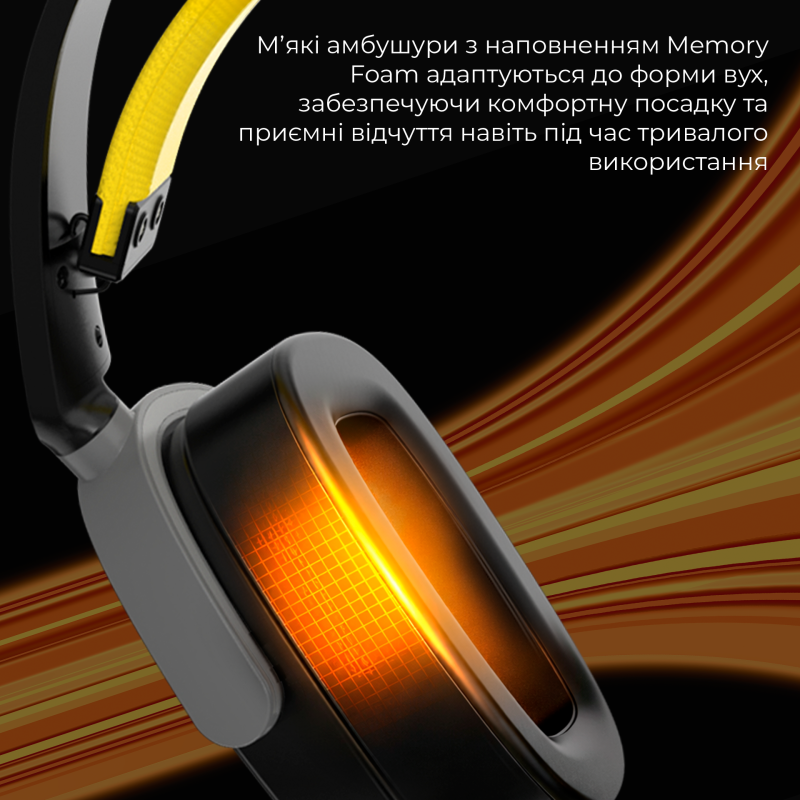Навушники Ajazz AHM09 MAX Black Gray Yellow (AHM09-MAX-BGY)