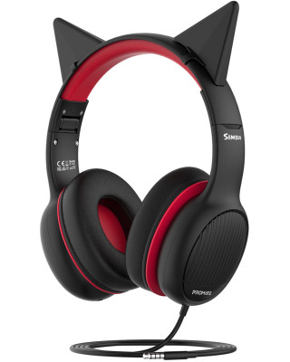 Наушники Promate Simba Black/Red (simba.onyx)