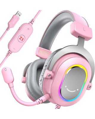Наушники Fifine H6P RGB USB Pink